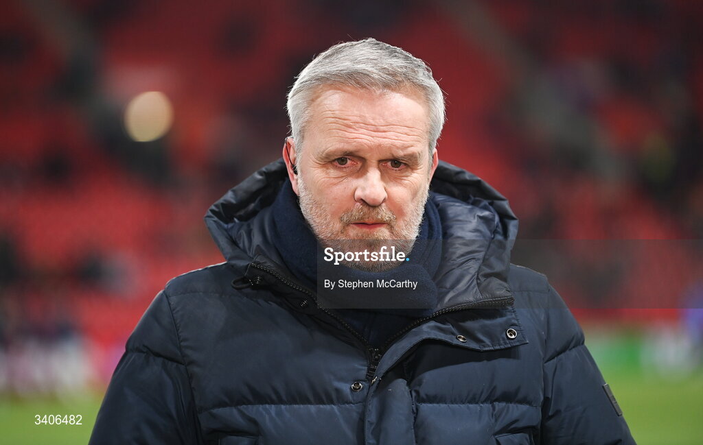 26 March 2026; RTÉ's Dietmar Hamann before the FIFA World Cup 2026 European Qualifiers play-off semi-final match between Czechia and Republic of Ireland at Fortuna Arena in Prague, Czechia. Photo by Stephen McCarthy/Sportsfile