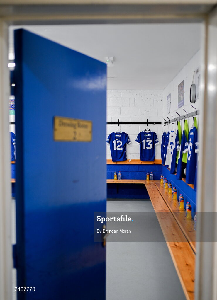 28 March 2026; A general view of the Laois dressingroom before the Allianz Hurling League Division 2 final match between Laois and Kerry at Laois Hire O'Moore Park in Portlaoise, Laois. Photo by Brendan Moran/Sportsfile
