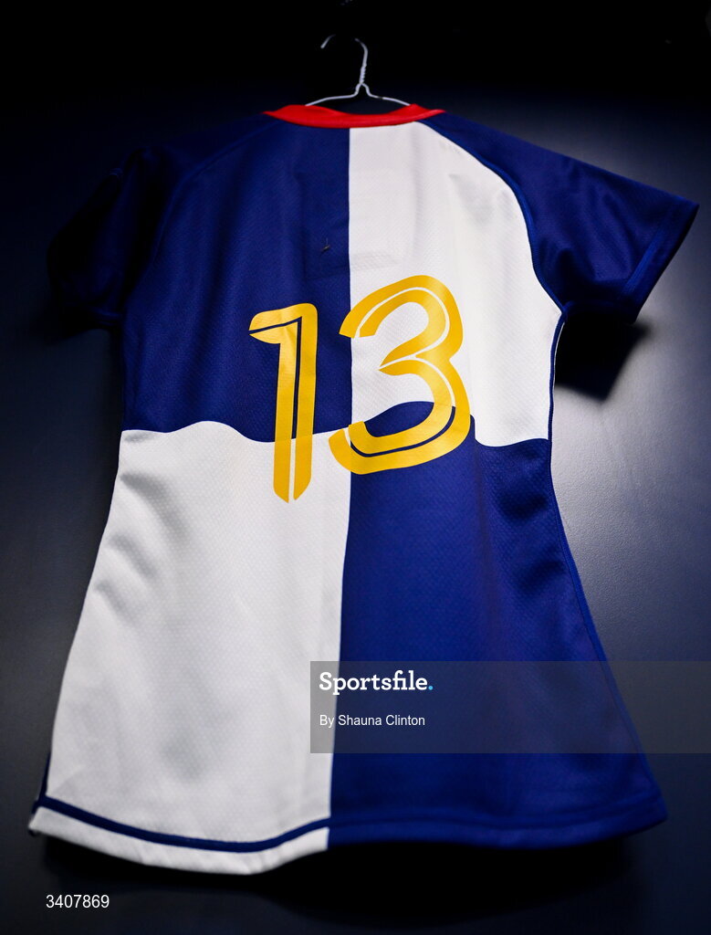 28 March 2026; The jersey of Wolfhounds captain Aoife Dalton is seen hanging in the dressing-room ahead of the Celtic Challenge final match between Wolfhounds and Clovers at The Hive Stadium in Edinburgh, Scotland. Photo by Shauna Clinton/Sportsfile