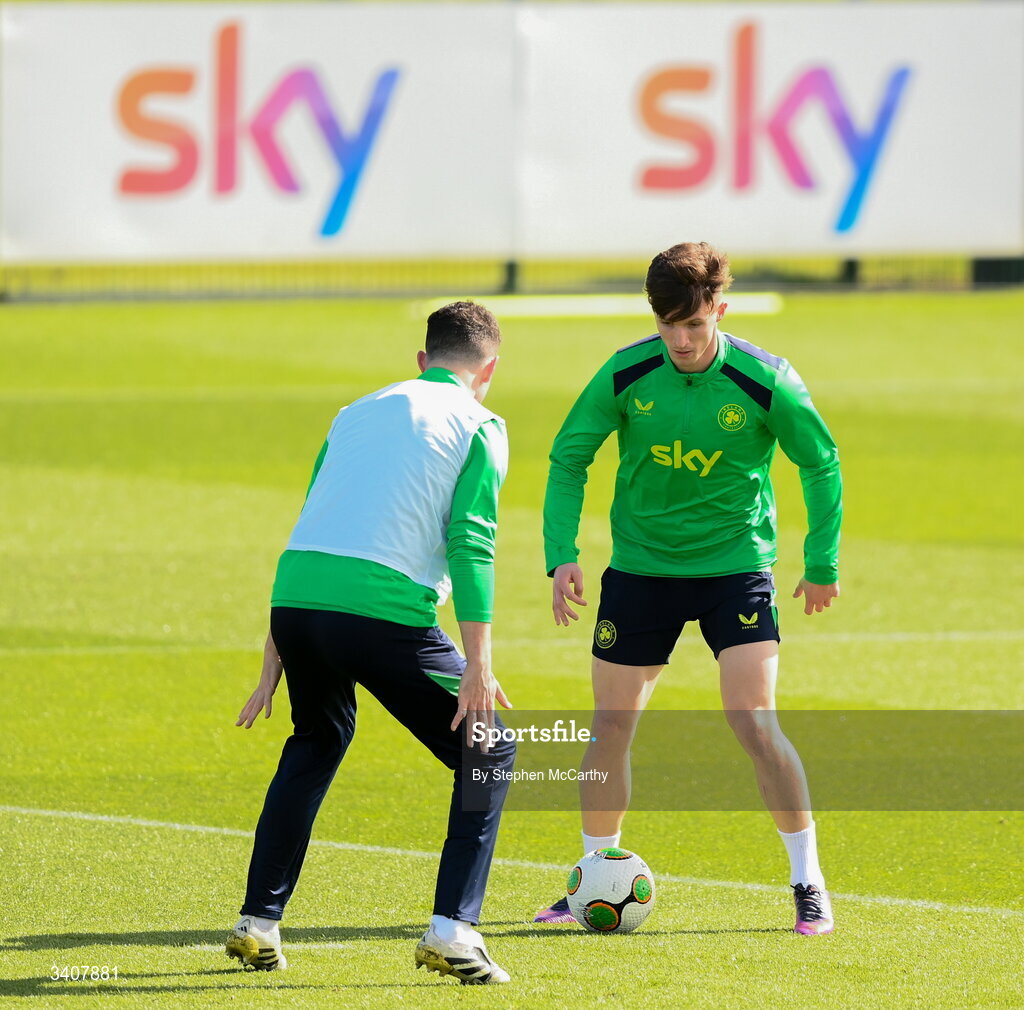 28 March 2026; Johnny Kenny during a Republic of Ireland men's training session at the FAI National Training Centre in Abbotstown, Dublin. Photo by Stephen McCarthy/Sportsfile