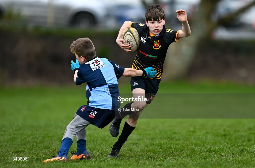 28 March 2026; Action during the Aviva Minis Rugby Festival Connacht match between Buccaneers and Castlebar at Galway Bay RFC at Knocknacarra Park in Galway. Photo by Tyler Miller/Sportsfile