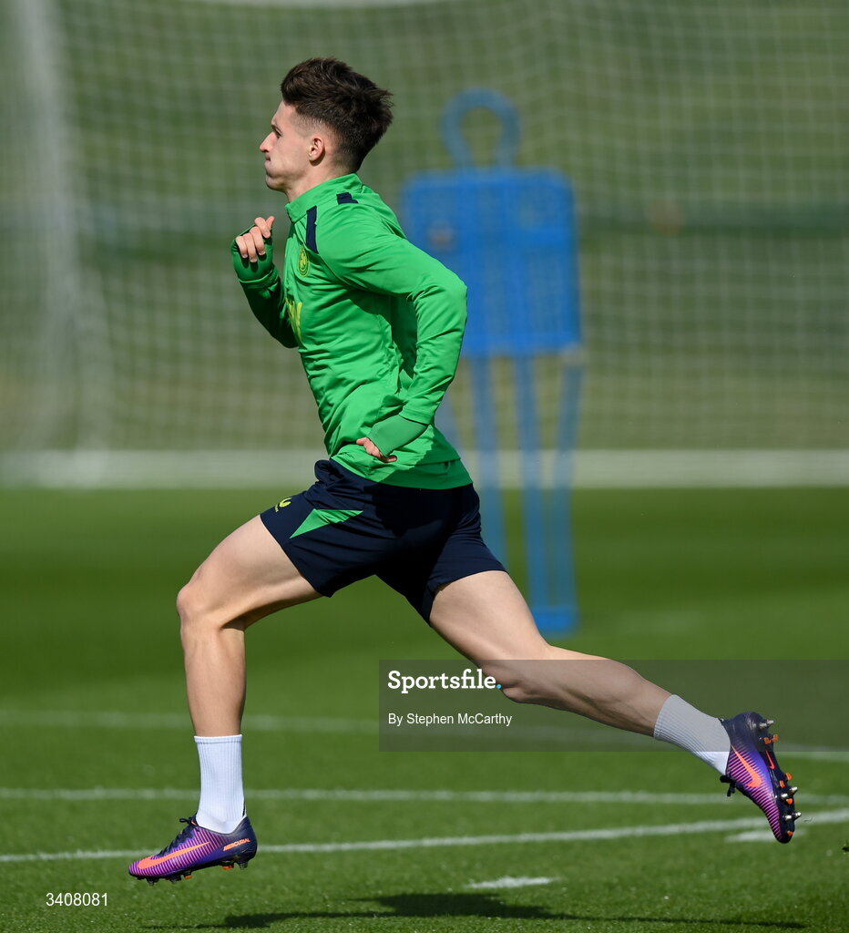 28 March 2026; Johnny Kenny during a Republic of Ireland men's training session at the FAI National Training Centre in Abbotstown, Dublin. Photo by Stephen McCarthy/Sportsfile