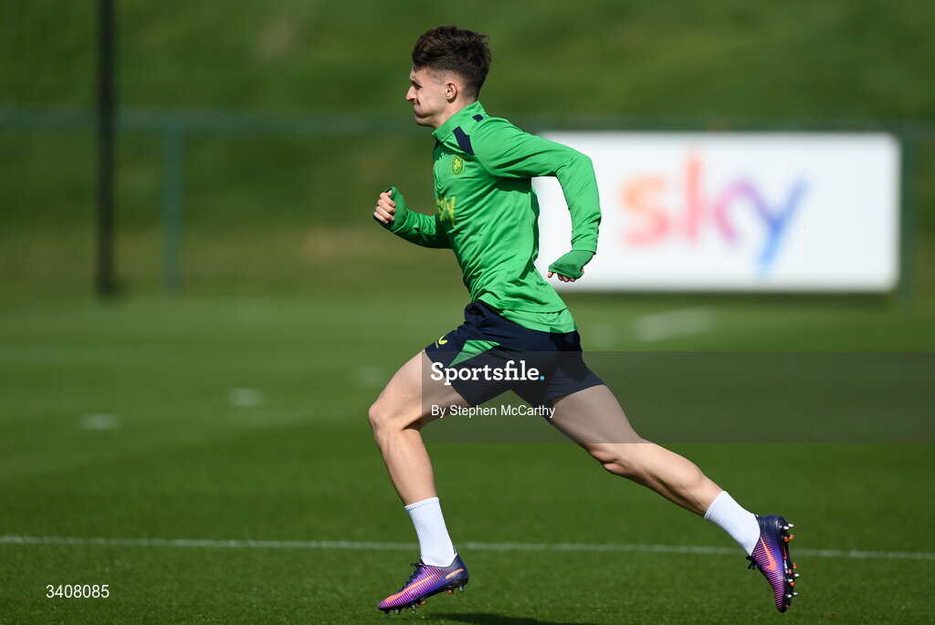 28 March 2026; Johnny Kenny during a Republic of Ireland men's training session at the FAI National Training Centre in Abbotstown, Dublin. Photo by Stephen McCarthy/Sportsfile