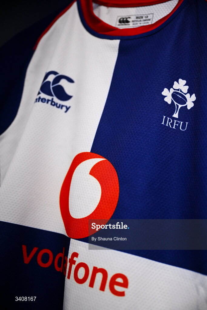28 March 2026; The jersey of Wolfhounds captain Aoife Dalton is seen hanging in the dressing-room ahead of the Celtic Challenge final match between Wolfhounds and Clovers at The Hive Stadium in Edinburgh, Scotland. Photo by Shauna Clinton/Sportsfile