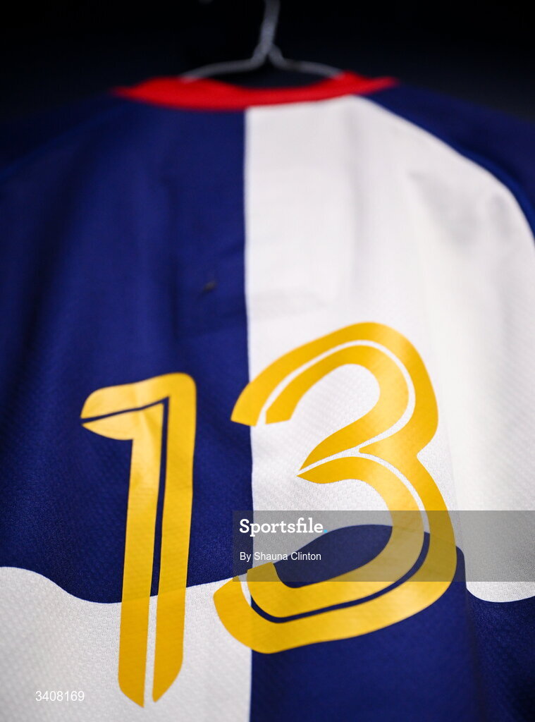28 March 2026; The jersey of Wolfhounds captain Aoife Dalton is seen hanging in the dressing-room ahead of the Celtic Challenge final match between Wolfhounds and Clovers at The Hive Stadium in Edinburgh, Scotland. Photo by Shauna Clinton/Sportsfile
