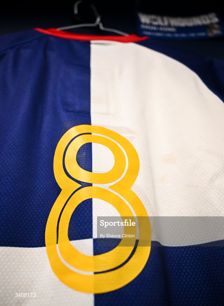 28 March 2026; The jersey of Erin King of Wolfhounds is seen hanging in the dressing-room ahead of the Celtic Challenge final match between Wolfhounds and Clovers at The Hive Stadium in Edinburgh, Scotland. Photo by Shauna Clinton/Sportsfile