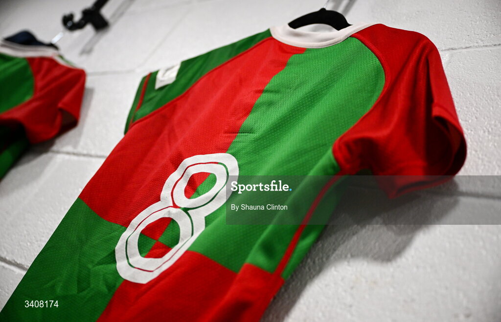 28 March 2026; The jersey of Jemima Adams Verling of Clovers is seen hanging in the dressing-room ahead of the Celtic Challenge final match between Wolfhounds and Clovers at The Hive Stadium in Edinburgh, Scotland. Photo by Shauna Clinton/Sportsfile