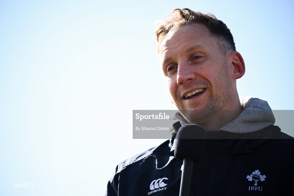 28 March 2026; Wolfhounds head coach Neil Alcorn before the Celtic Challenge final match between Wolfhounds and Clovers at The Hive Stadium in Edinburgh, Scotland. Photo by Shauna Clinton/Sportsfile
