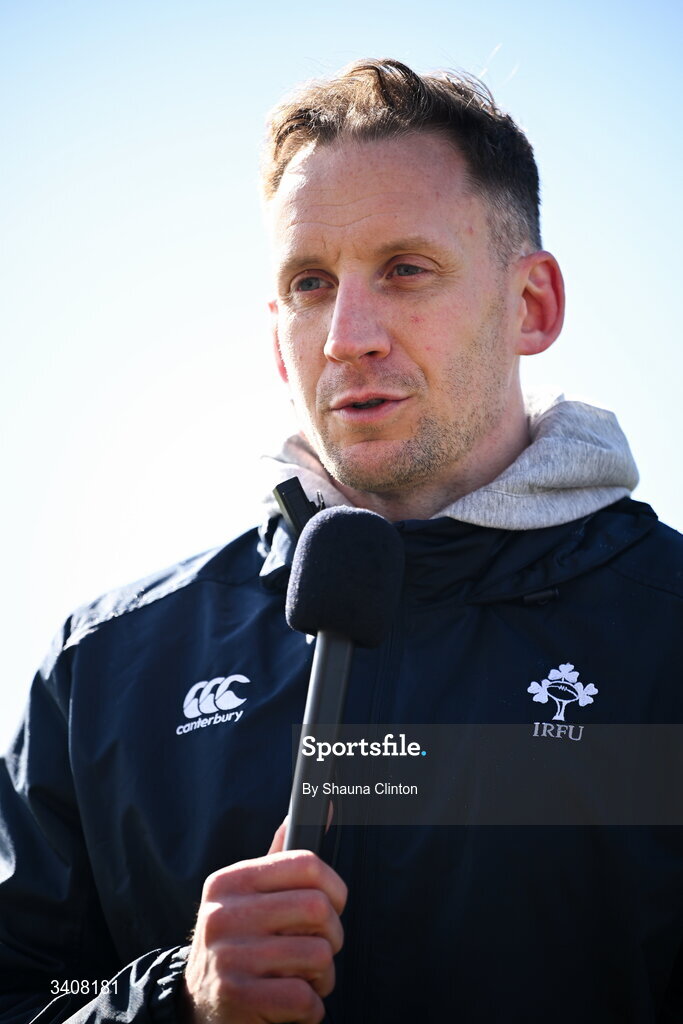 28 March 2026; Wolfhounds head coach Neil Alcorn before the Celtic Challenge final match between Wolfhounds and Clovers at The Hive Stadium in Edinburgh, Scotland. Photo by Shauna Clinton/Sportsfile