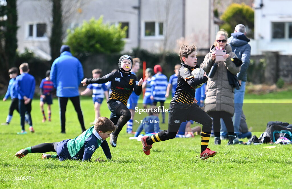 28 March 2026; Action during the Aviva Minis Rugby Festival Connacht match between Buccaneers and Ballina at Galway Bay RFC at Knocknacarra Park in Galway. Photo by Tyler Miller/Sportsfile