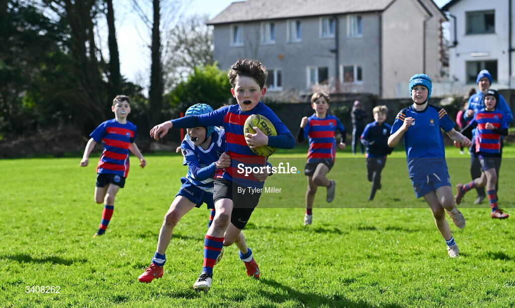 28 March 2026; Action during the Aviva Minis Rugby Festival Connacht at Galway Bay RFC at Knocknacarra Park in Galway. Photo by Tyler Miller/Sportsfile