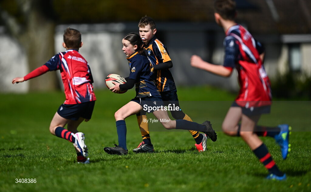 28 March 2026; Action during the Aviva Minis Rugby Festival Connacht match between Galway Bay RFC and Ballinasloe at Galway Bay RFC at Knocknacarra Park in Galway. Photo by Tyler Miller/Sportsfile
