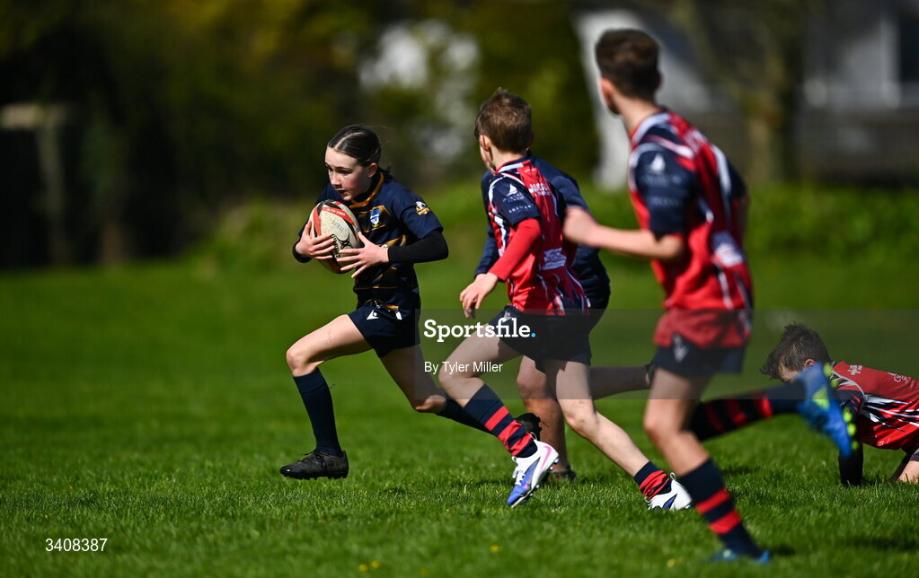 28 March 2026; Action during the Aviva Minis Rugby Festival Connacht match between Galway Bay RFC and Ballinasloe at Galway Bay RFC at Knocknacarra Park in Galway. Photo by Tyler Miller/Sportsfile