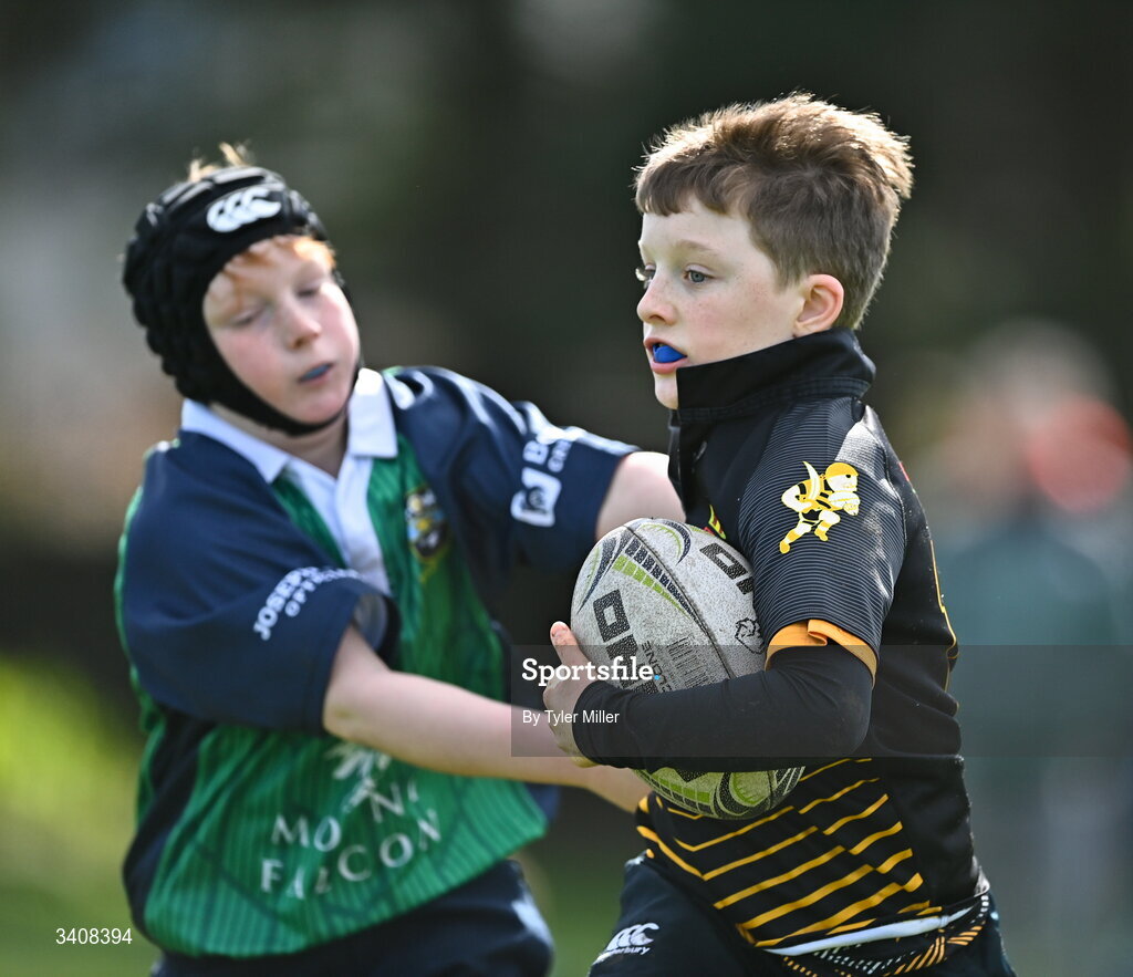 28 March 2026; Action during the Aviva Minis Rugby Festival Connacht match between Buccaneers and Ballina at Galway Bay RFC at Knocknacarra Park in Galway. Photo by Tyler Miller/Sportsfile