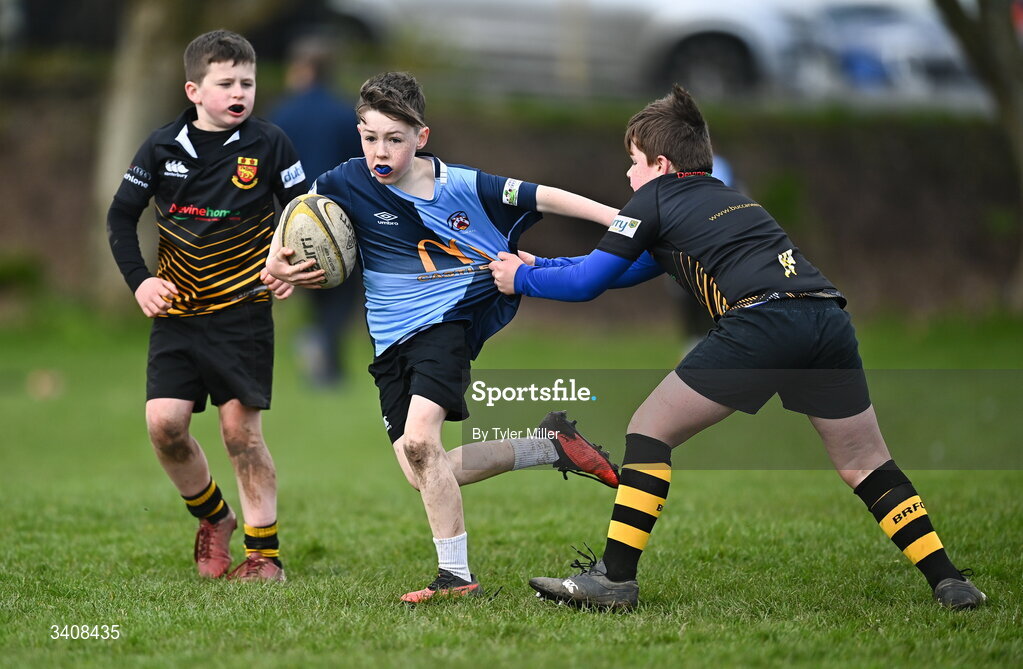 28 March 2026; Action during the Aviva Minis Rugby Festival Connacht match between Buccaneers and Castlebar at Galway Bay RFC at Knocknacarra Park in Galway. Photo by Tyler Miller/Sportsfile