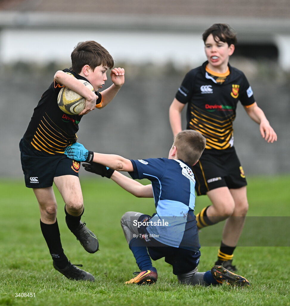 28 March 2026; Action during the Aviva Minis Rugby Festival Connacht match between Buccaneers and Castlebar at Galway Bay RFC at Knocknacarra Park in Galway. Photo by Tyler Miller/Sportsfile