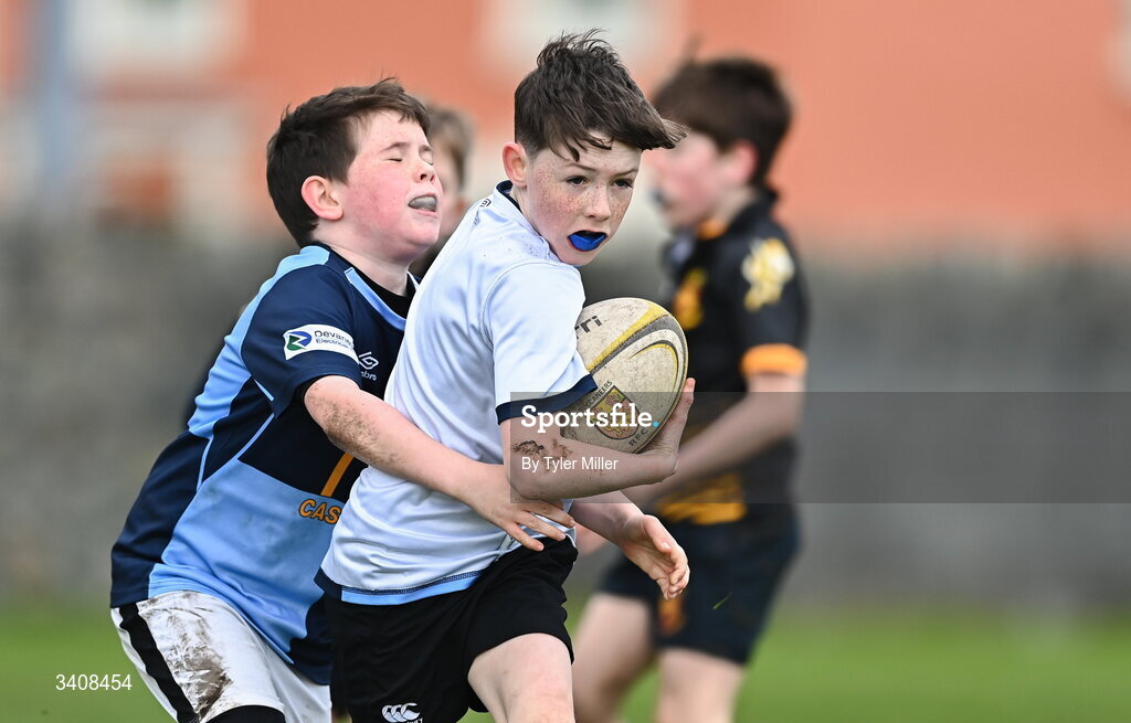 28 March 2026; Action during the Aviva Minis Rugby Festival Connacht match between Buccaneers and Castlebar at Galway Bay RFC at Knocknacarra Park in Galway. Photo by Tyler Miller/Sportsfile