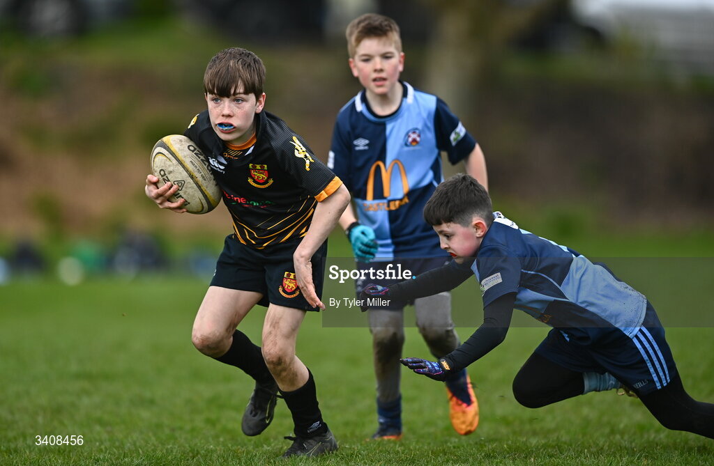 28 March 2026; Action during the Aviva Minis Rugby Festival Connacht match between Buccaneers and Castlebar at Galway Bay RFC at Knocknacarra Park in Galway. Photo by Tyler Miller/Sportsfile