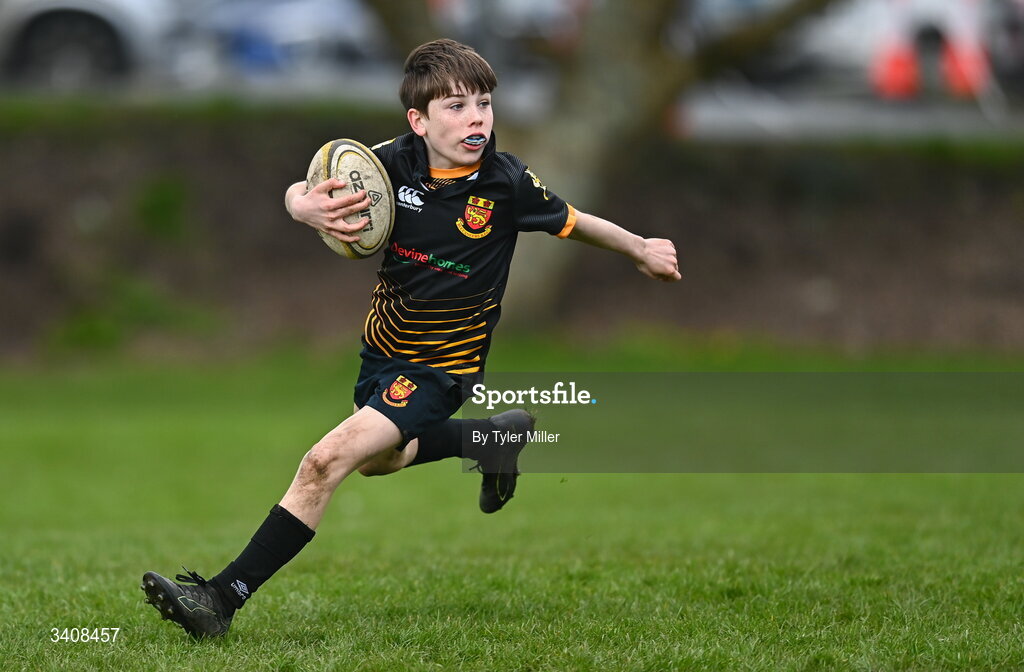 28 March 2026; Action during the Aviva Minis Rugby Festival Connacht match between XXXX and YYYY at Galway Bay RFC at Knocknacarra Park in Galway. Photo by Tyler Miller/Sportsfile
