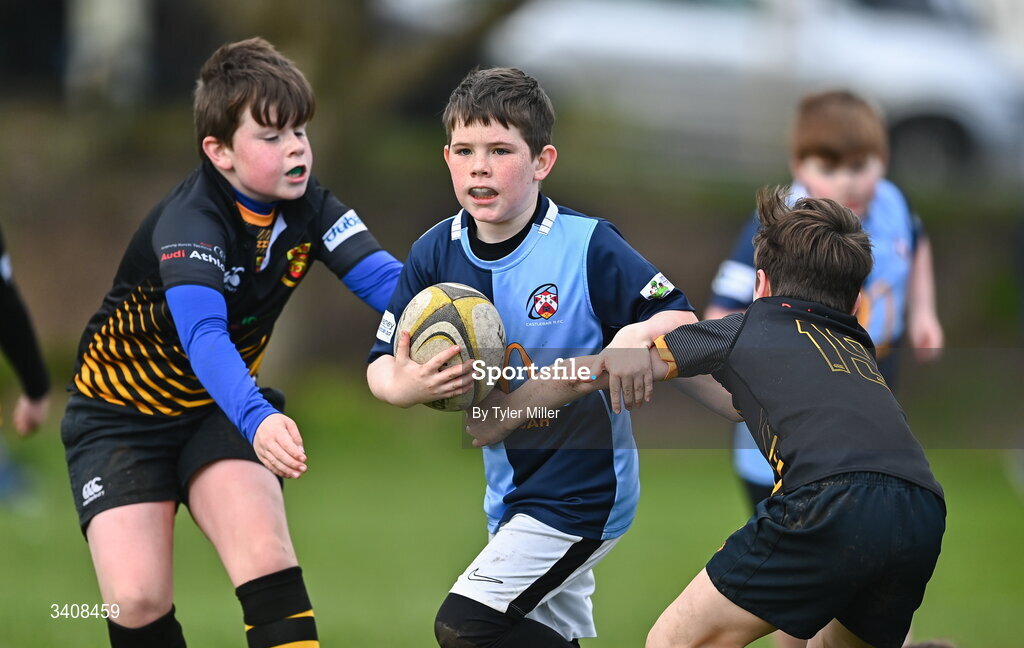 28 March 2026; Action during the Aviva Minis Rugby Festival Connacht match between Buccaneers and Castlebar at Galway Bay RFC at Knocknacarra Park in Galway. Photo by Tyler Miller/Sportsfile