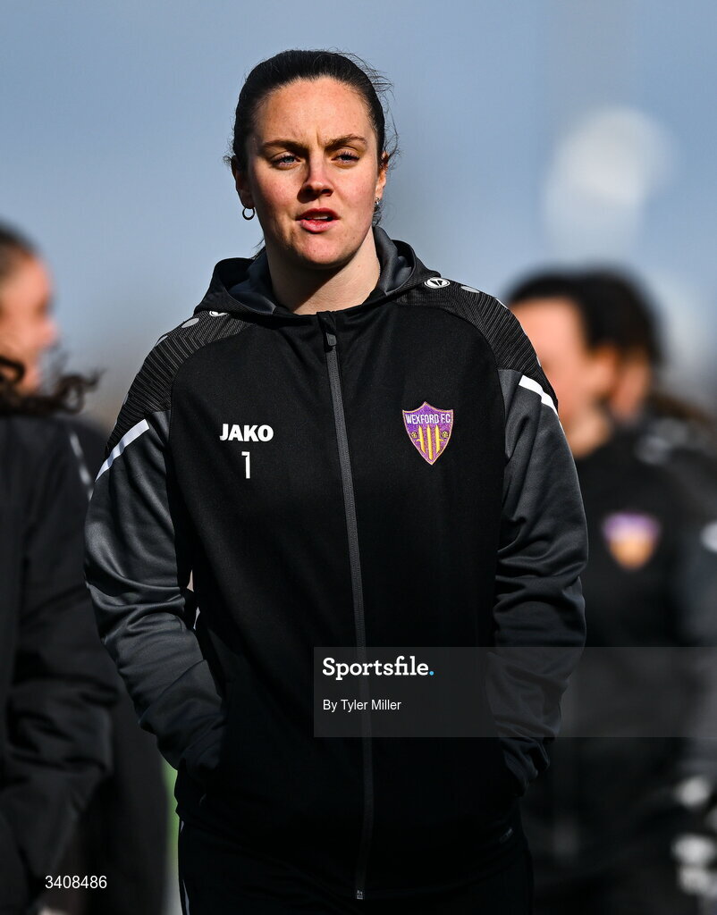 28 March 2026; Wexford goalkeeper Maria O'Sullivan before the SSE Airtricity Women's Premier Division match between Galway United and Wexford at Eamonn Deacy Park in Galway. Photo by Tyler Miller/Sportsfile