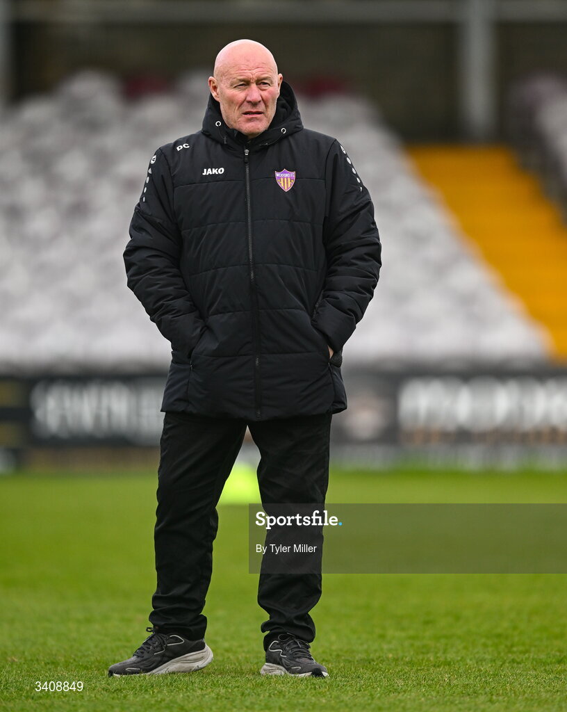 28 March 2026; Wexford manager Dave Connell before the SSE Airtricity Women's Premier Division match between Galway United and Wexford at Eamonn Deacy Park in Galway. Photo by Tyler Miller/Sportsfile