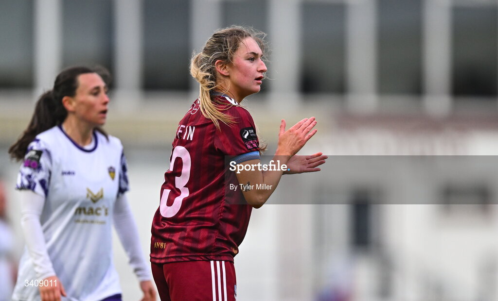 28 March 2026; Cara Griffin of Galway United during the SSE Airtricity Women's Premier Division match between Galway United and Wexford at Eamonn Deacy Park in Galway. Photo by Tyler Miller/Sportsfile