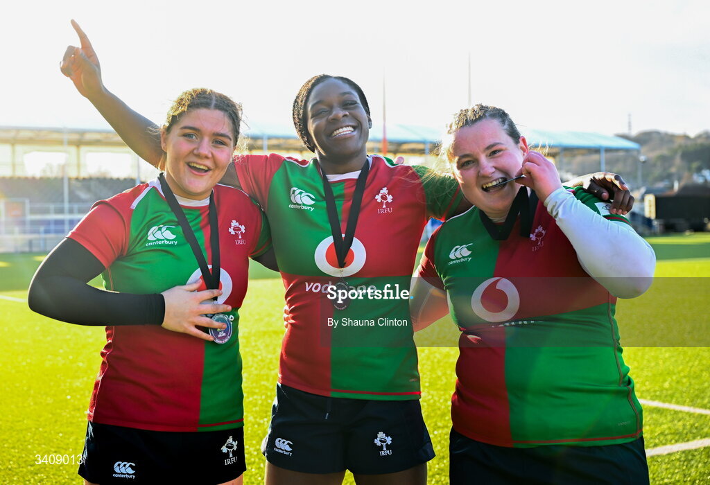 28 March 2026; Clovers players during the Celtic Challenge final match between Wolfhounds and Clovers at The Hive Stadium in Edinburgh, Scotland. Photo by Shauna Clinton/Sportsfile