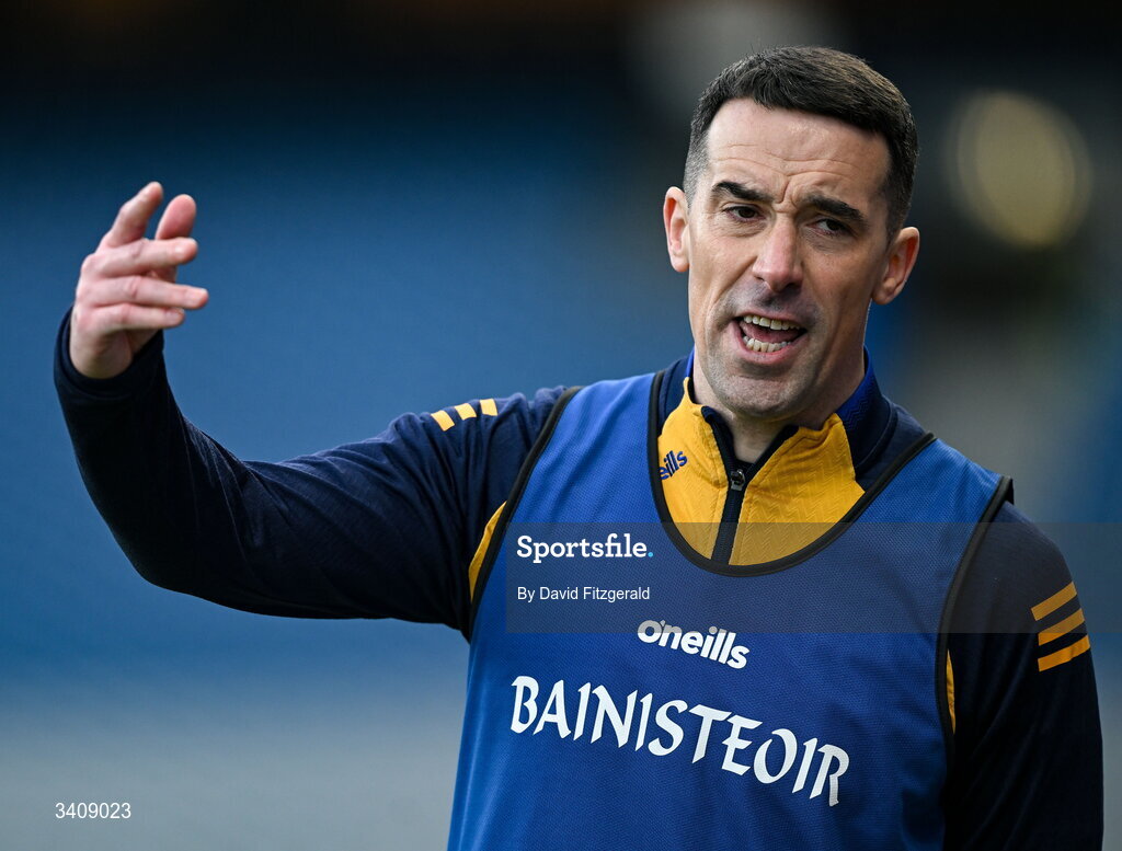 28 March 2026; Longford manager Mike Solan during the Allianz Football League Division 4 final match between Carlow and Longford at Croke Park in Dublin. Photo by David Fitzgerald/Sportsfile