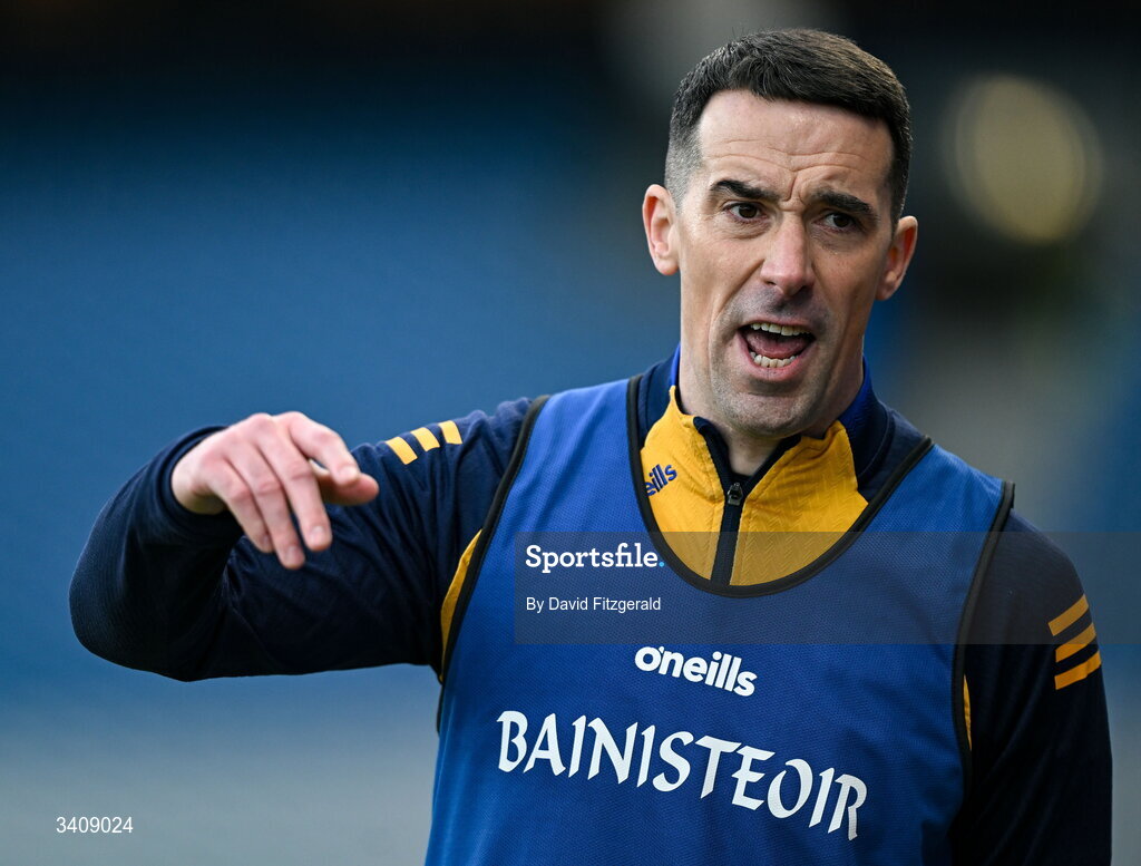 28 March 2026; Longford manager Mike Solan during the Allianz Football League Division 4 final match between Carlow and Longford at Croke Park in Dublin. Photo by David Fitzgerald/Sportsfile