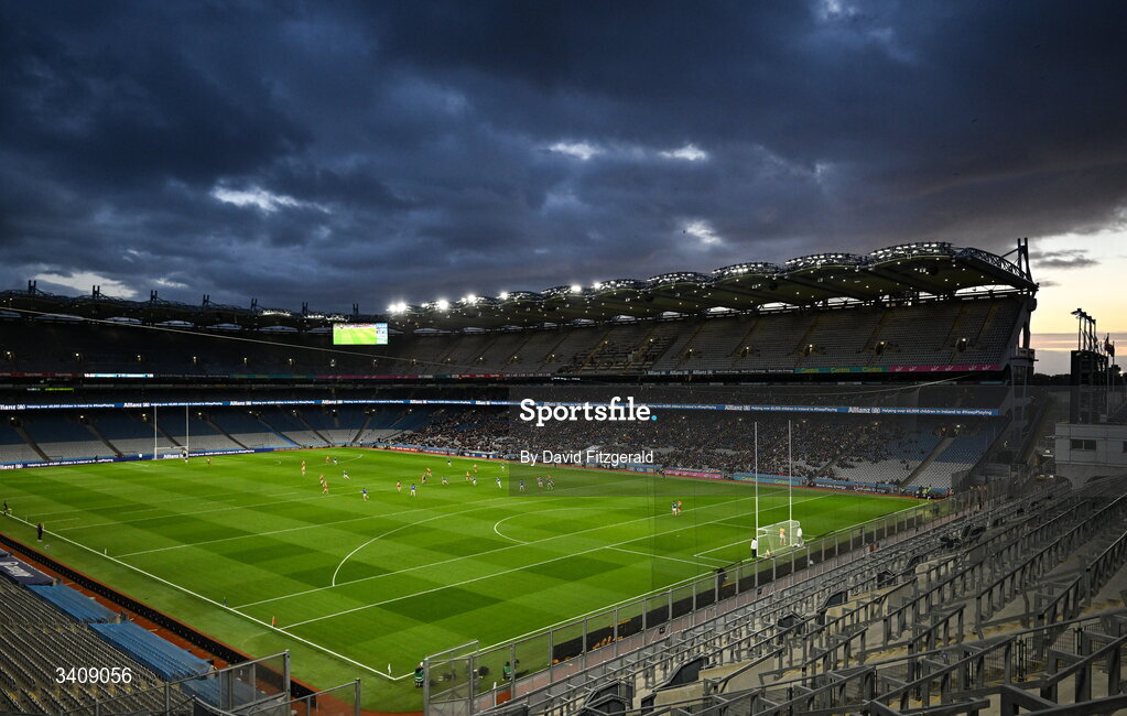 28 March 2026; A general view from Hill 16 during the Allianz Football League Division 4 final match between Carlow and Longford at Croke Park in Dublin. Photo by David Fitzgerald/Sportsfile