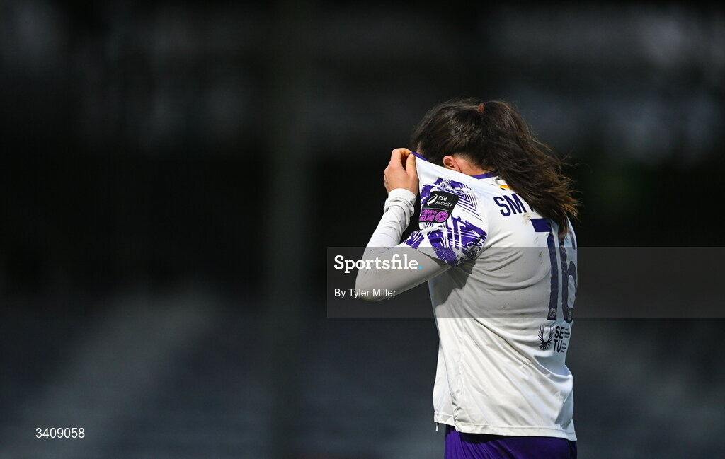28 March 2026; Megan Smyth-Lynch of Wexford after the SSE Airtricity Women's Premier Division match between Galway United and Wexford at Eamonn Deacy Park in Galway. Photo by Tyler Miller/Sportsfile