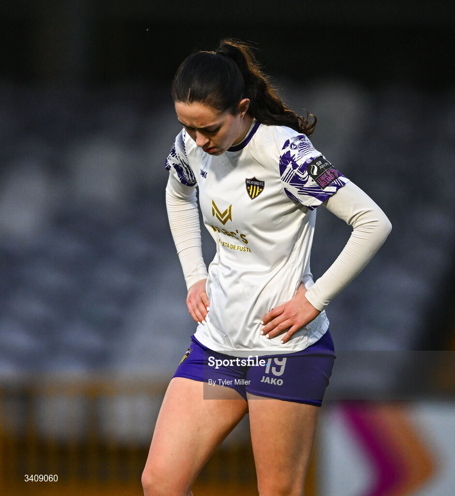 28 March 2026; Aisling Roche of Wexford after the SSE Airtricity Women's Premier Division match between Galway United and Wexford at Eamonn Deacy Park in Galway. Photo by Tyler Miller/Sportsfile