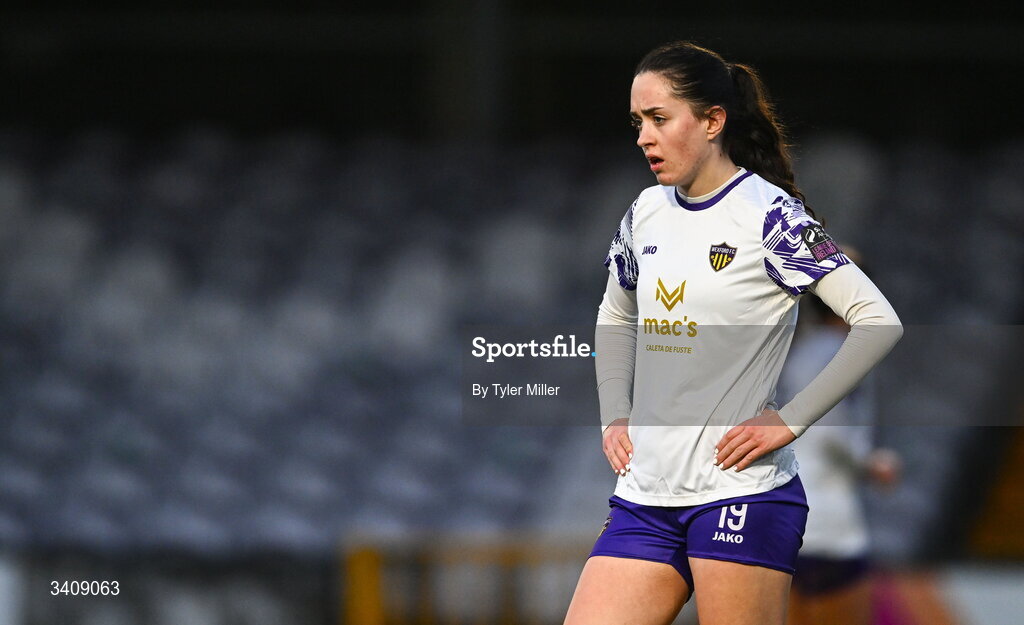 28 March 2026; Aisling Roche of Wexford after the SSE Airtricity Women's Premier Division match between Galway United and Wexford at Eamonn Deacy Park in Galway. Photo by Tyler Miller/Sportsfile