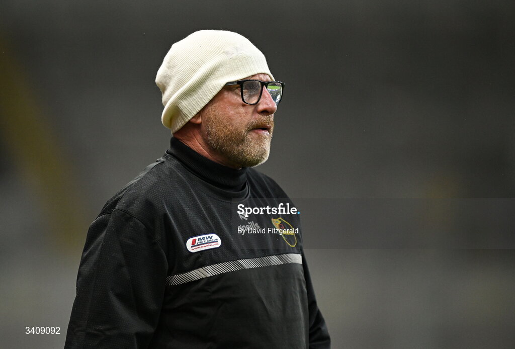 28 March 2026; Carlow manager Joe Murphy during the Allianz Football League Division 4 final match between Carlow and Longford at Croke Park in Dublin. Photo by David Fitzgerald/Sportsfile