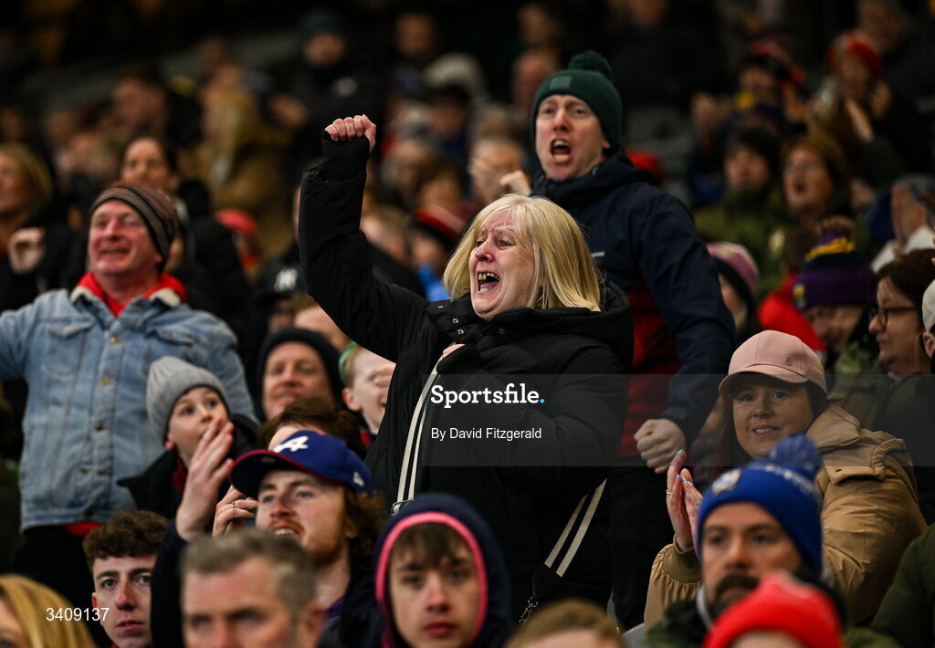 28 March 2026; Down supporters during the Allianz Football League Division 3 final match between Down and Wexford at Croke Park in Dublin. Photo by David Fitzgerald/Sportsfile