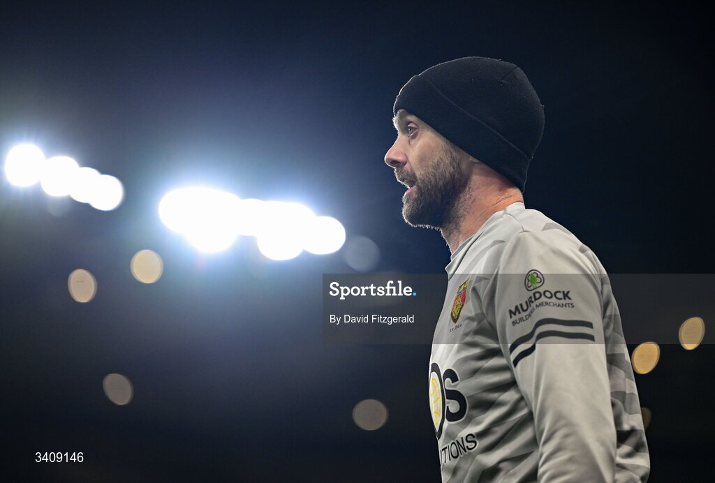 28 March 2026; Down manager Conor Laverty during the Allianz Football League Division 3 final match between Down and Wexford at Croke Park in Dublin. Photo by David Fitzgerald/Sportsfile