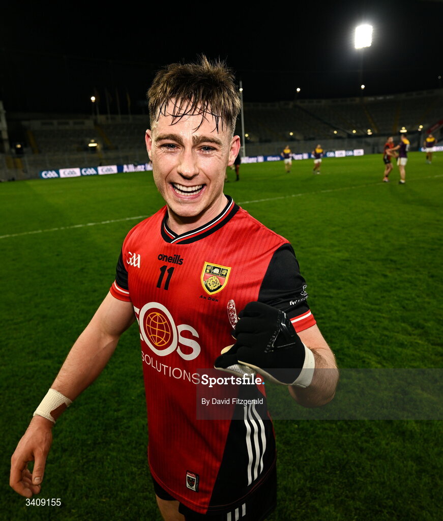 28 March 2026; Ceilum Doherty of Down celebrates after the Allianz Football League Division 3 final match between Down and Wexford at Croke Park in Dublin. Photo by David Fitzgerald/Sportsfile