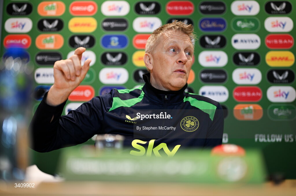 30 March 2026; Head coach Heimir Hallgrimsson during a Republic of Ireland men's media conference at the FAI Headquarters in Abbotstown, Dublin. Photo by Stephen McCarthy/Sportsfile