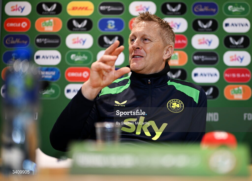 30 March 2026; Head coach Heimir Hallgrimsson during a Republic of Ireland men's media conference at the FAI Headquarters in Abbotstown, Dublin. Photo by Stephen McCarthy/Sportsfile