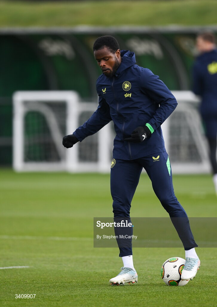 30 March 2026; Millenic Alli during a Republic of Ireland men's training session at the FAI National Training Centre in Abbotstown, Dublin. Photo by Stephen McCarthy/Sportsfile