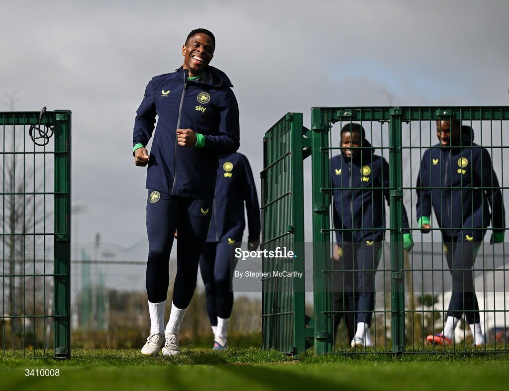 30 March 2026; Chiedozie Ogbene during a Republic of Ireland men's training session at the FAI National Training Centre in Abbotstown, Dublin. Photo by Stephen McCarthy/Sportsfile