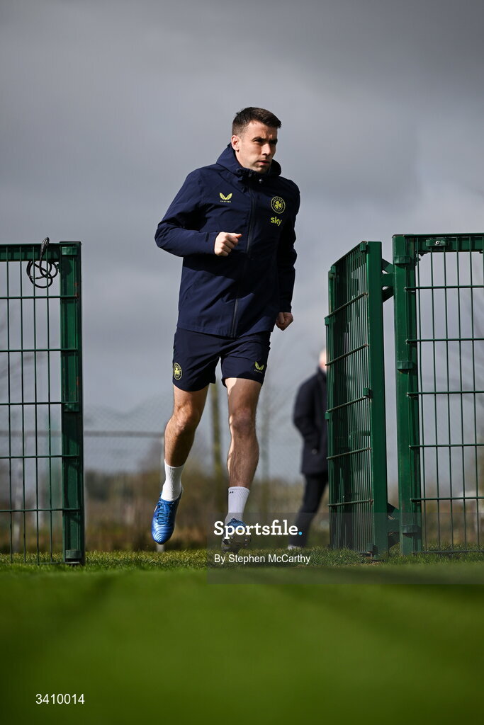 30 March 2026; Seamus Coleman during a Republic of Ireland men's training session at the FAI National Training Centre in Abbotstown, Dublin. Photo by Stephen McCarthy/Sportsfile