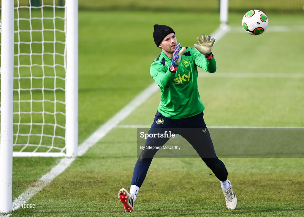 30 March 2026; Goalkeeper Caoimhin Kelleher during a Republic of Ireland men's training session at the FAI National Training Centre in Abbotstown, Dublin. Photo by Stephen McCarthy/Sportsfile