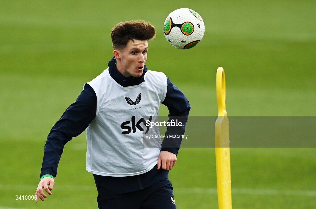 30 March 2026; Johnny Kenny during a Republic of Ireland men's training session at the FAI National Training Centre in Abbotstown, Dublin. Photo by Stephen McCarthy/Sportsfile