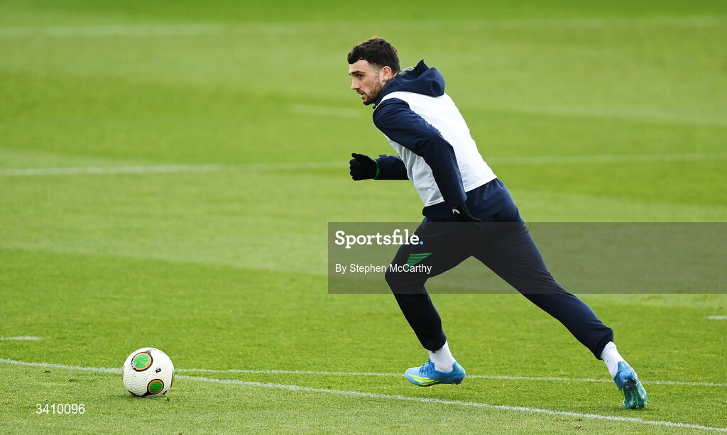 30 March 2026; Troy Parrott during a Republic of Ireland men's training session at the FAI National Training Centre in Abbotstown, Dublin. Photo by Stephen McCarthy/Sportsfile