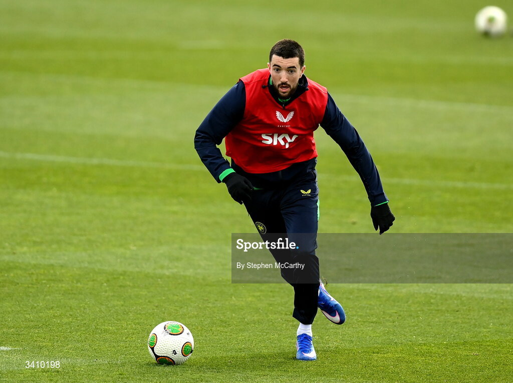 30 March 2026; Finn Azaz during a Republic of Ireland men's training session at the FAI National Training Centre in Abbotstown, Dublin. Photo by Stephen McCarthy/Sportsfile