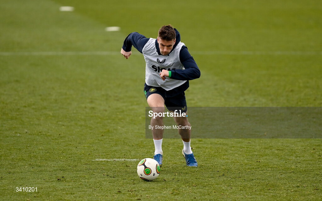 30 March 2026; Seamus Coleman during a Republic of Ireland men's training session at the FAI National Training Centre in Abbotstown, Dublin. Photo by Stephen McCarthy/Sportsfile