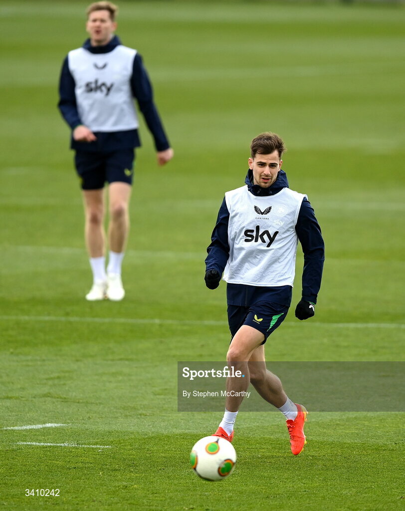 30 March 2026; Jayson Molumby during a Republic of Ireland men's training session at the FAI National Training Centre in Abbotstown, Dublin. Photo by Stephen McCarthy/Sportsfile