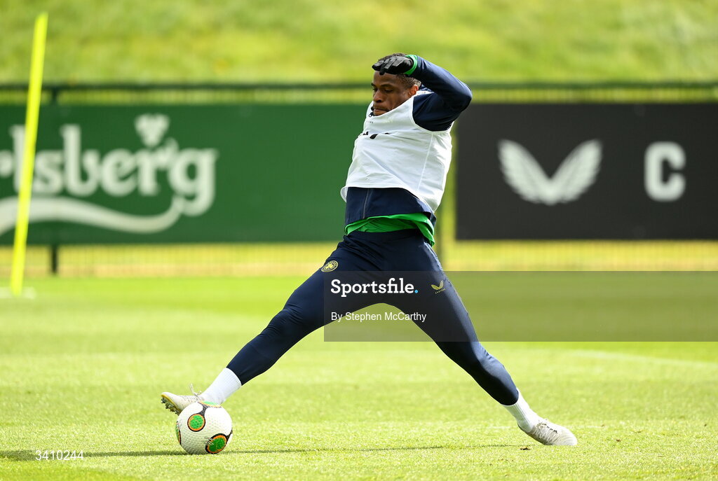 30 March 2026; Chiedozie Ogbene during a Republic of Ireland men's training session at the FAI National Training Centre in Abbotstown, Dublin. Photo by Stephen McCarthy/Sportsfile